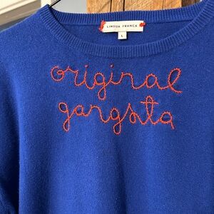 LINGUA FRANCA “original gangsta” cashmere sweater size L